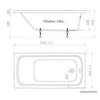 Ванна Triton Стандарт 140x70 (с каркасом и экраном)