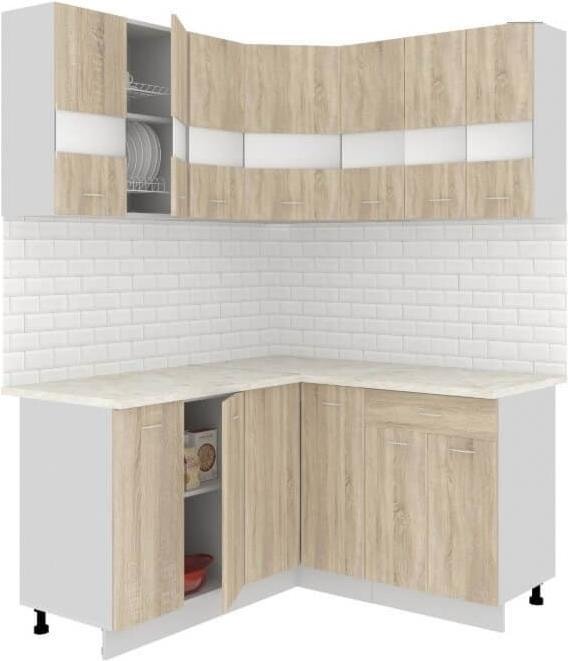 

Готовая кухня Кортекс-мебель Корнелия Экстра 1.5x1.5м (дуб сонома/марсель)