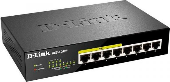 

Неуправляемый коммутатор D-Link DGS-1008P/F1A