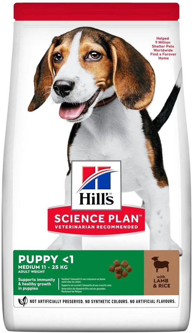 

Сухой корм для собак Hill's Science Plan Puppy Medium Lamb для щенков средних пород, беременных/кормящих с ягненком и рисом 2.5 кг