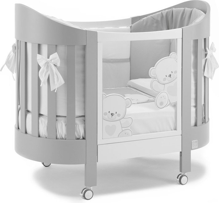

Классическая детская кроватка Italbaby Jolie Oval 070.1407-0530 (белый/серый)
