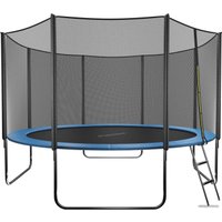 Батут GetActive Jump 12ft - 374 см с лестницей, внешней сеткой (синий)