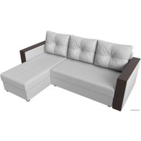 Угловой диван Лига диванов Валенсия Лайт левый (экокожа, белый)