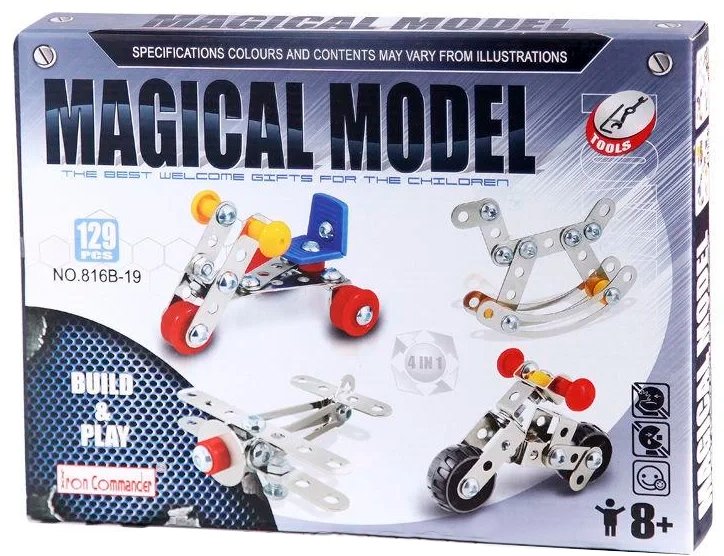 

Металлический конструктор Iron Commander 4 в 1 816В-19 (129 деталей)