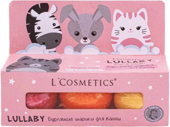 Бомбочка для ванны детская L'Cosmetics Lullaby 3x55 г (розовый)