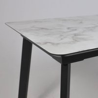 Кухонный стол Lepremo AV 1209 HPL+МДФ раздвижной 1200-1600x800 (виктори натуральный/черный)