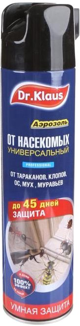 

Аэрозоль против насекомых Dr. Klaus От муравьев, тараканов и других насекомых DK06250031 (600 мл)