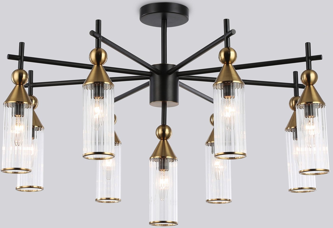

Подвесная люстра Ambrella LH55258/9 BK/BS/CL (черный/латунь/прозрачный)