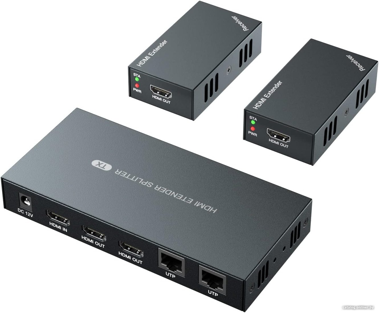 Разветвитель USBTOP HDMI 1x2 FullHD 1080p до 60 м по витой паре RJ45 UTP, комплект