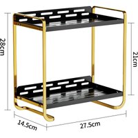 Домашний органайзер для косметики Happy Home HH-034B (черный/золотой)