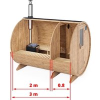 Бочка Бани Бел Баня 3 метра с печным узлом и предбанником (дверь ПВХ, форточка 30х30)