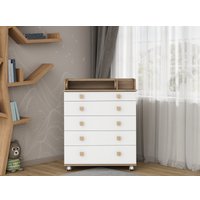 Детский комод Incanto Мишка с органайзером 800/5 PK-0060/01 (белый/дуб)