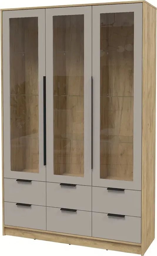 

Шкаф-витрина Интерлиния Концепт КТ-ШВ3 Глосс (дуб золотой/луна)