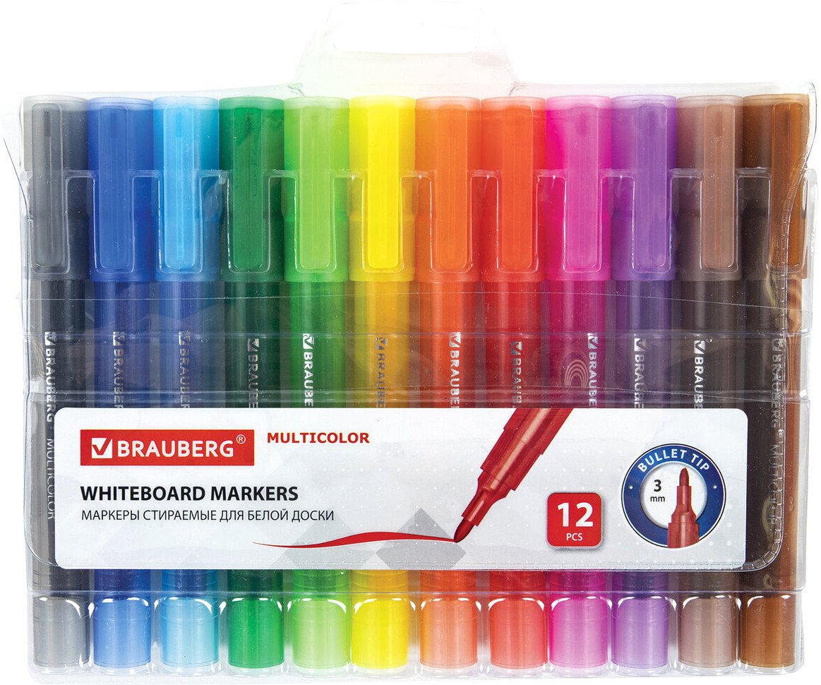

Набор маркеров BRAUBERG Multicolor 152121 (12шт)