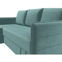 Угловой диван Лига диванов Слим левый (велюр бирюзовый)