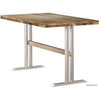 Кухонный стол Buro7 Двутавр 150 (классика, дуб натуральный/серебристый)