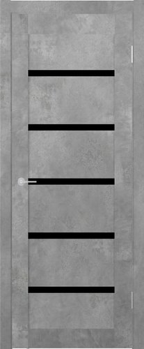 Юркас Stark ST8 ДО 80x200 (бетон светлый/lacobel черный лак)