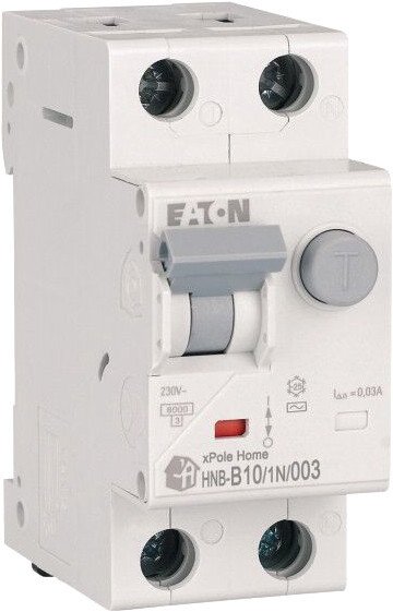 

Дифференциальный автомат Eaton HNB-B101N003 1P+N 10А В 6кА 30мА АС 2М 195119