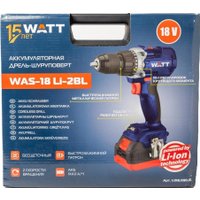 Дрель-шуруповерт WATT WAS-18 Li-2BL 1.018.090.00 (с 1-им АКБ, кейс)