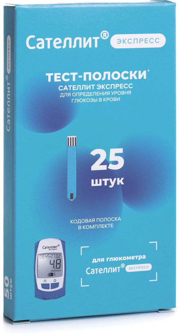 

Тест-полоски ЭЛТА ПКГЭ-03 Сателлит Экспресс 25 шт.