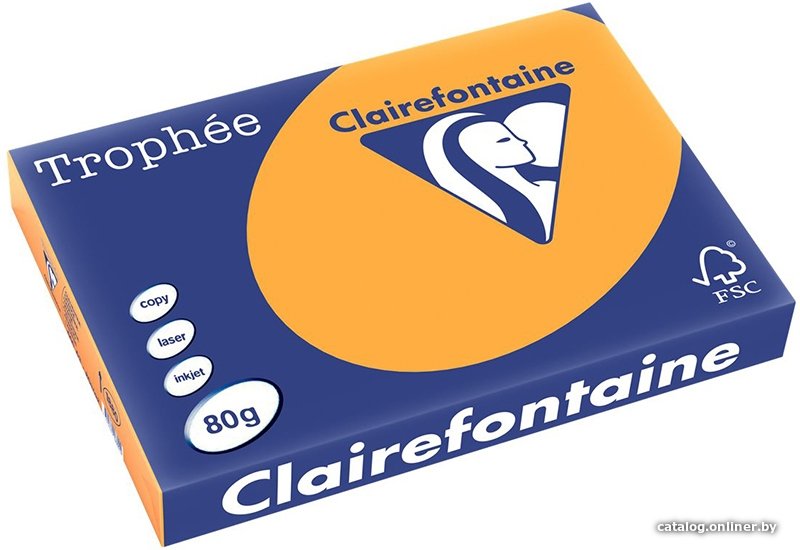 Офисная бумага Clairefontaine Trophee интенсив A4 80г/кв.м 500 л (ярко-оранжевый)