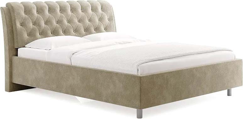 

Кровать Сонум Olivia 200x200 (микровелюр кремовый)