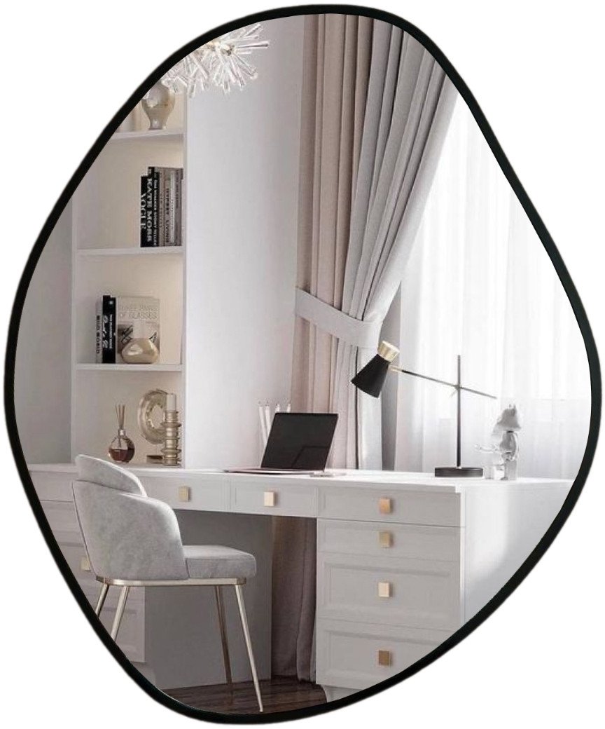 Зеркало EMZE 76x92 LED.UV.NF.76.92.CHE.4K (черный УФ-окантовкой и подсветкой)