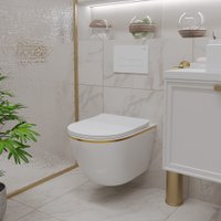 Унитаз подвесной Roxen Antares Gold 530110-01G Rimless Soft Close