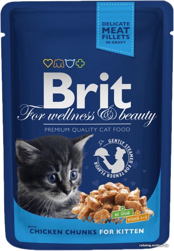 Пресервы Brit Premium Cat Pouches Chicken Chunks for Kitten 0.085 кг
