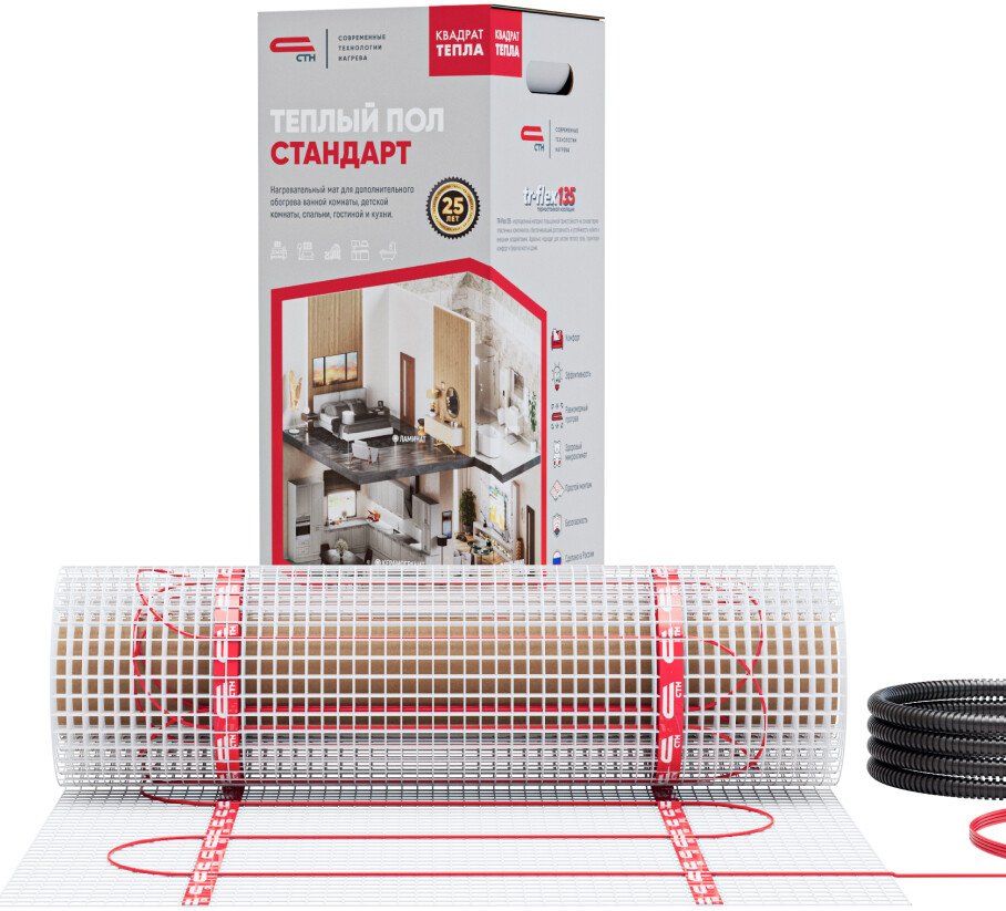 

Нагревательный мат СТН Квадрат тепла 18 кв.м. 2700 Вт