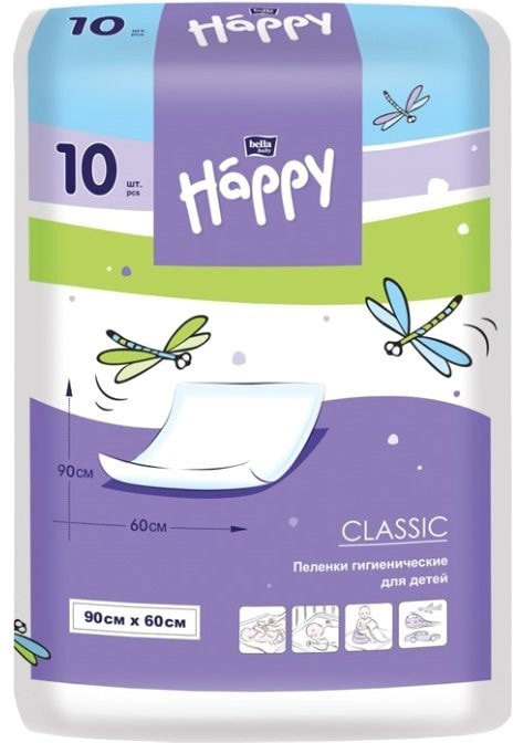 

Набор одноразовых пеленок Happy Classic 90x60 (10 шт)