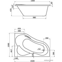 Ванна Santek Ибица 150x100 R комфорт [1WH112391]