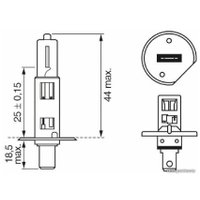 Галогенная лампа Bosch H1 Plus 90 1шт 1987301076