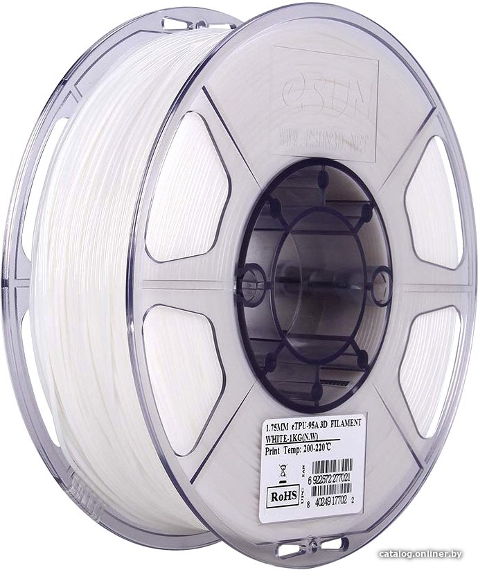 Филамент eSUN eTPU-95A 1.75 мм 1000 г (белый)
