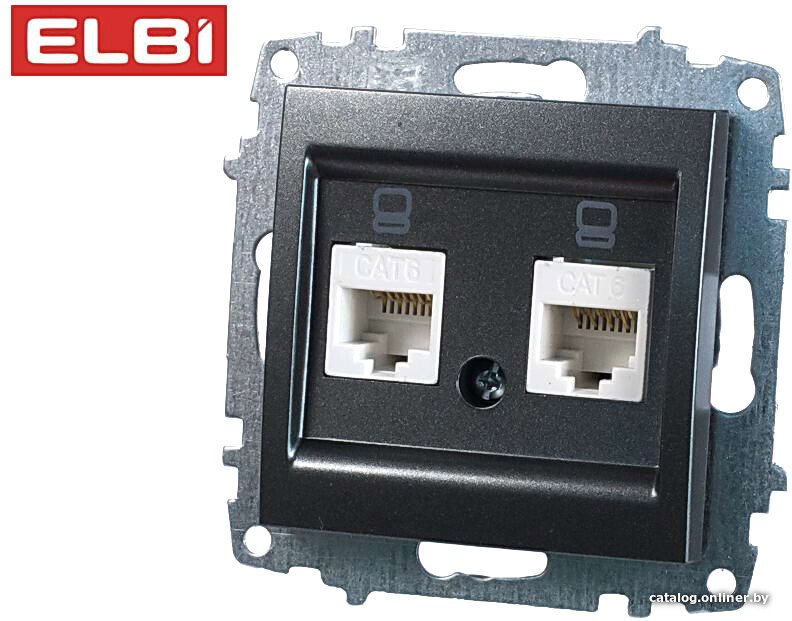 Розетка компьютерная Elbi Zena-Vega 609-011100-248 (дымчатый)