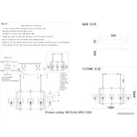 Подвесная люстра Crystal Lux Nicolas SP8-L1000 (никель/белый)