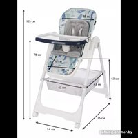 Высокий стульчик Martin Noir Tody Lux (blue water) 0+