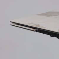 Кухонный стол Lepremo AV 2111 МДФ+керамика раздвижной 1200-1800x800 (белый глянцевый Pandora/черный)