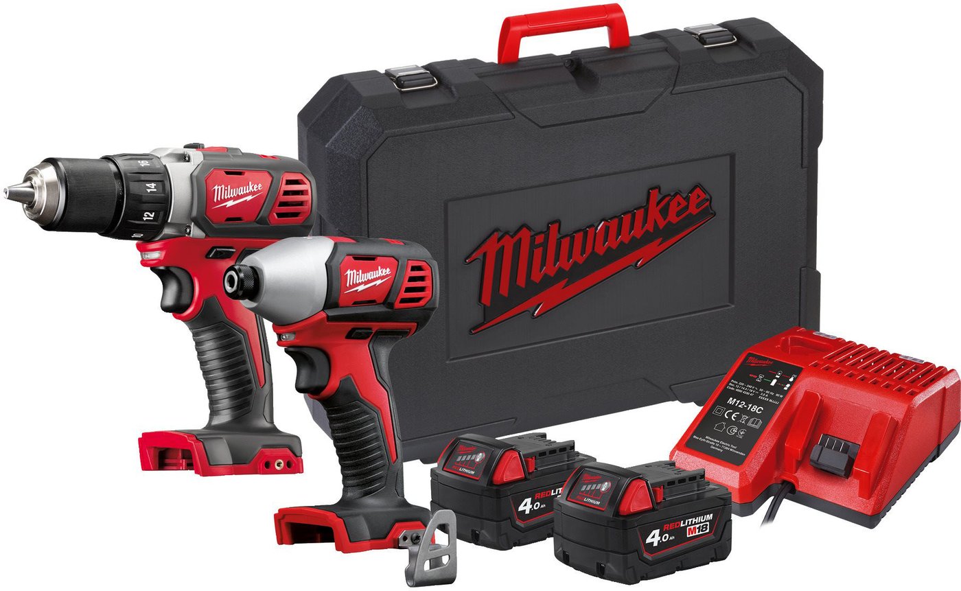 

Milwaukee M18 BPP2D-402C 4933447126 (шуруповерт, винтоверт, 2 АКБ, кейс)