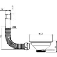 Слив-перелив Unicorn 3 1/2 112 мм E155