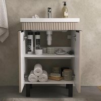 Volna Тумба с умывальником Lotty 60.2D Миранда + Миранда 60 (латте, напольная)