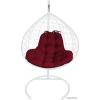 Подвесное кресло M-Group XL 11120102 (белый ротанг/бордовая подушка)