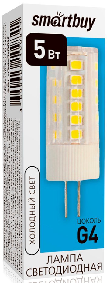 

Светодиодная лампочка SmartBuy G4 5 Вт 6000К SBL-G4-5-60K