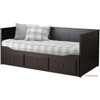 Кровать Ikea Хемнэс 200x80 (черно-коричневый, малвик жесткий) 294.178.71