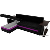 Угловой диван Craftmebel Атланта М угловой 2 стола (боннель, левый, черный вельвет)