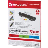 Пленка для ламинирования BRAUBERG глянцевая A3 75 мкм 100 шт 530894