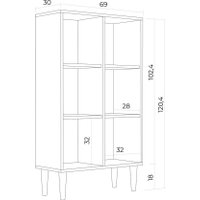 Стеллаж MONOFIX Одос Вертикальный 6 секций (белый)