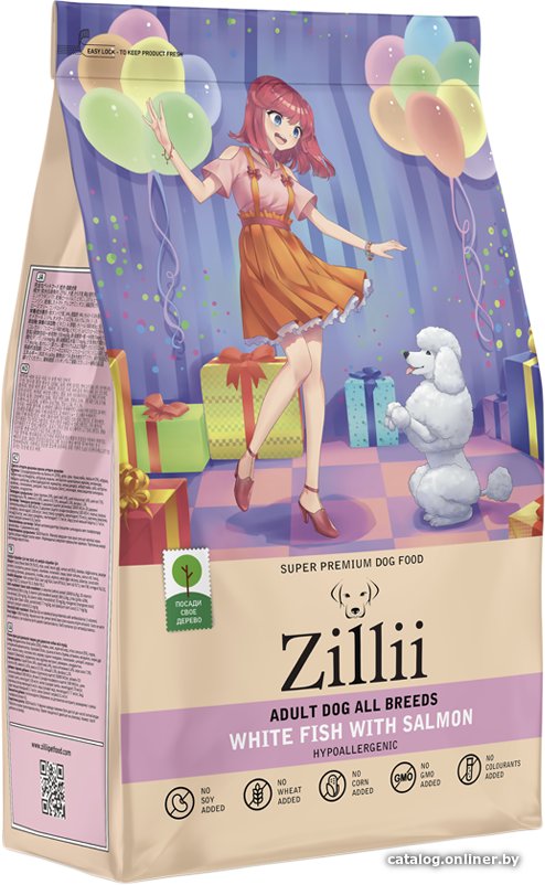 Сухой корм для собак Zillii Adult Dog All Breed белая рыба с лососем 800 г