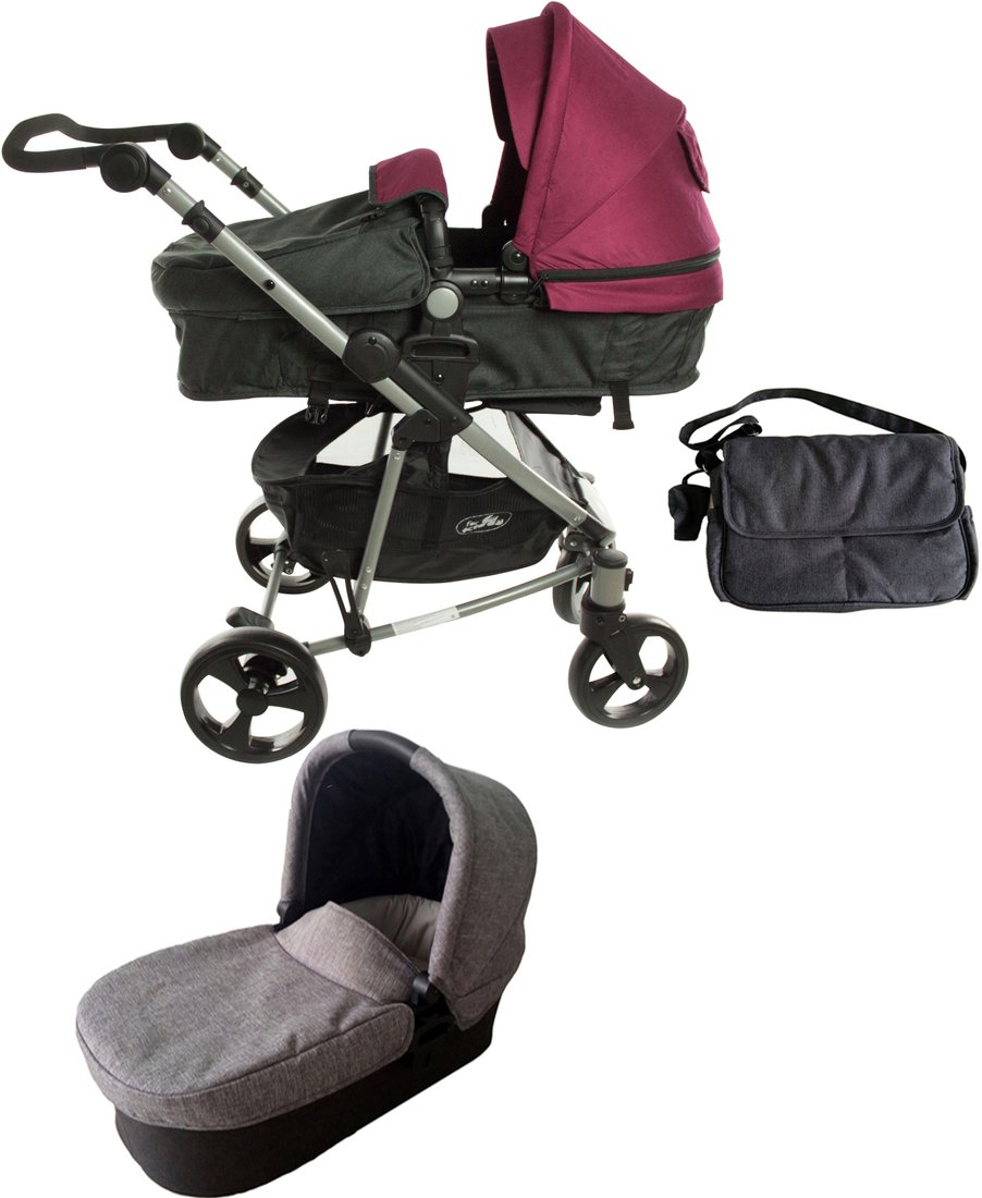 

Универсальная коляска ForKiddy Siesta (2 в 1 + утепленный блок, бордовый)