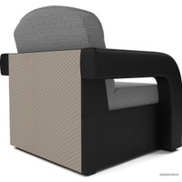 Кресло-кровать Мебель-АРС Кармен-2 (рогожка/экокожа, серый/черный)